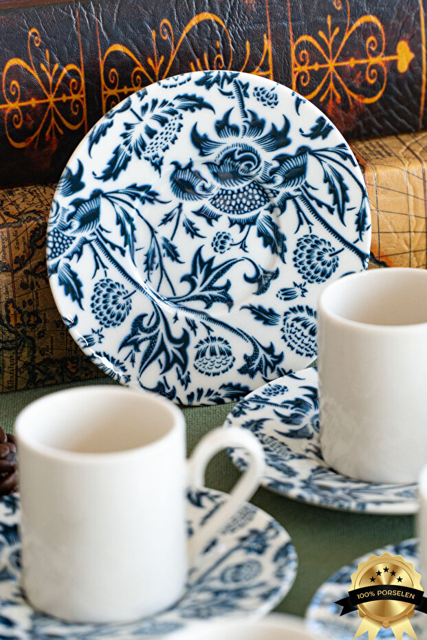 Nilüfer 4-Piece 2-Person Porcelain Coffee Cup Set