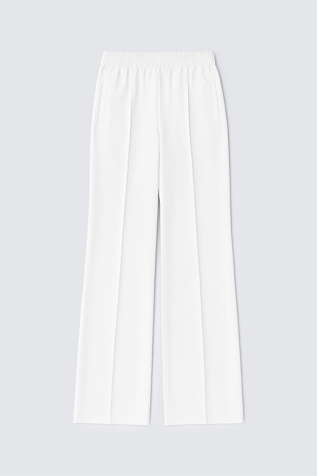 Ribbed Pants with Elastic Waist