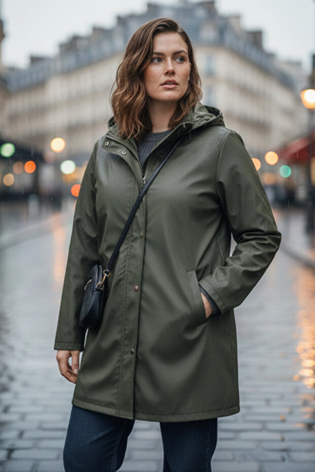 Wide Size Range, Patterned Lining Waterproof Raincoat - 2