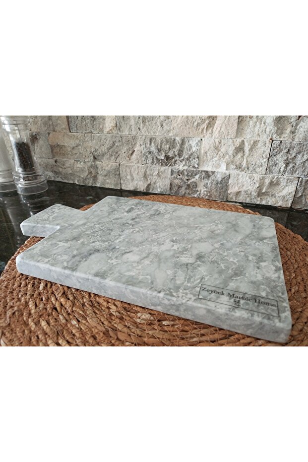 Real Marble Rectangular Presentation Plate - Cutting Board (Zeybekmarblehome) - 3