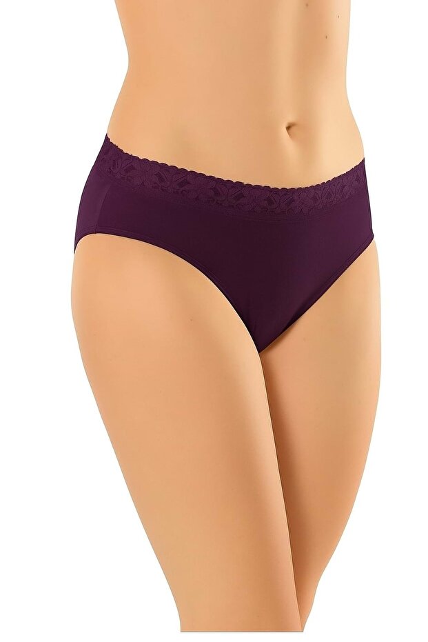 04 Lace Waist Panties Purple M