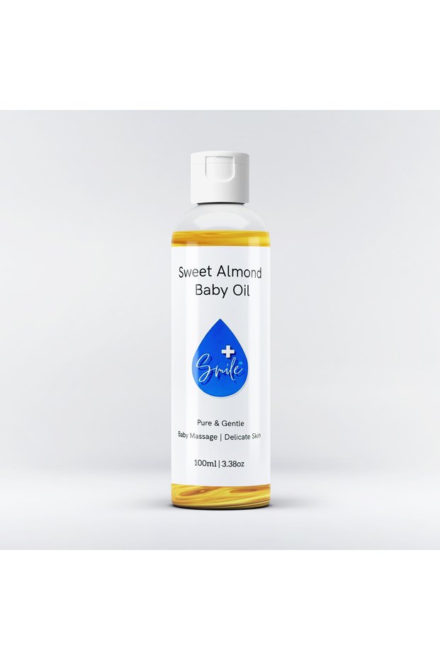 + Sweet Almond Baby Oil 100ml – Pure & Natural, Gentle Moisturizing Oil for Skin, Hair & Body