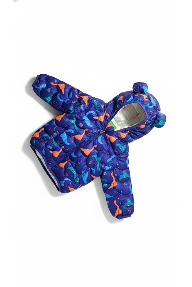 Çocuk Dinazor Desenli Şişme mont - 1