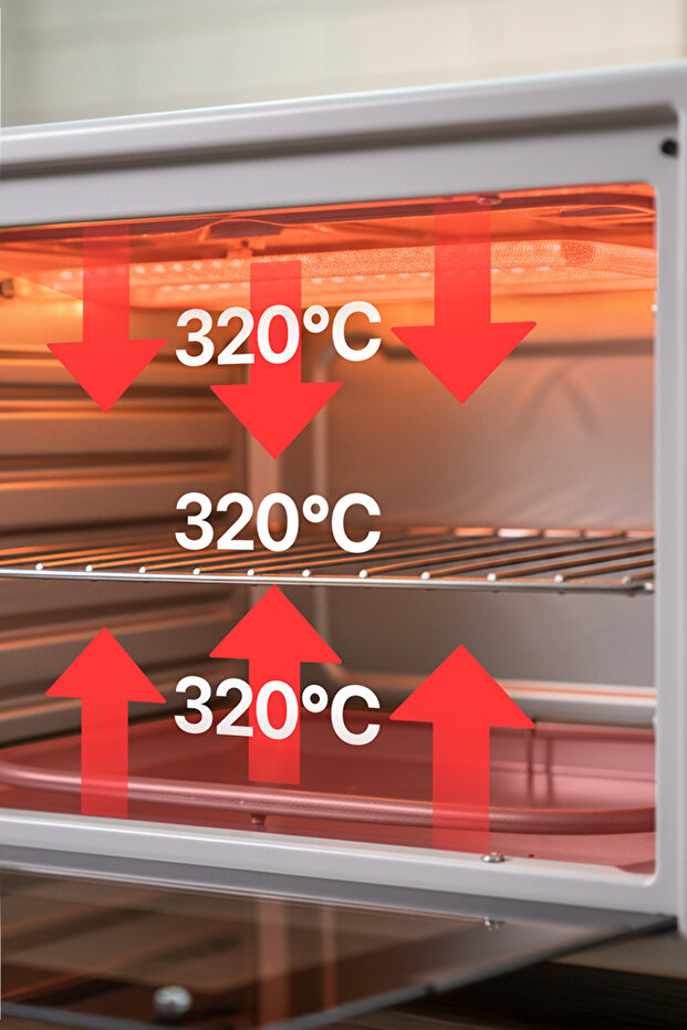 AF930L 45 lt Gri Midi Fırın, İç aydınlatmalı, Zaman Ayarlı, Izgara ve Fırın, 2 Tepsi 1 Tel Izgara - 4