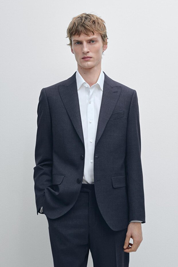 %100 yün klasik blazer - 2