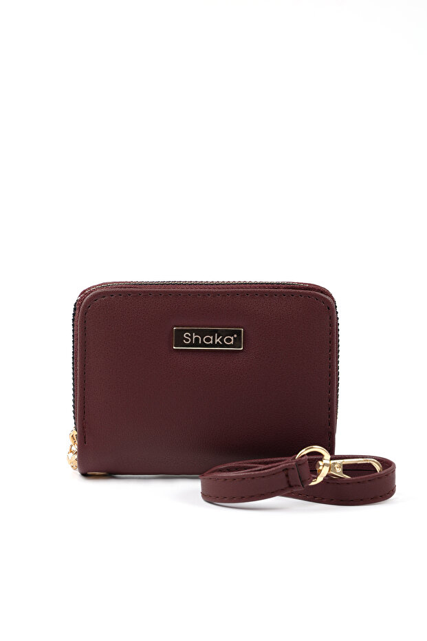 Bordo Shk266 Faux Leather Wallet with 9 Compartments, Zipper Closure, Card Holder and Coin Compartment