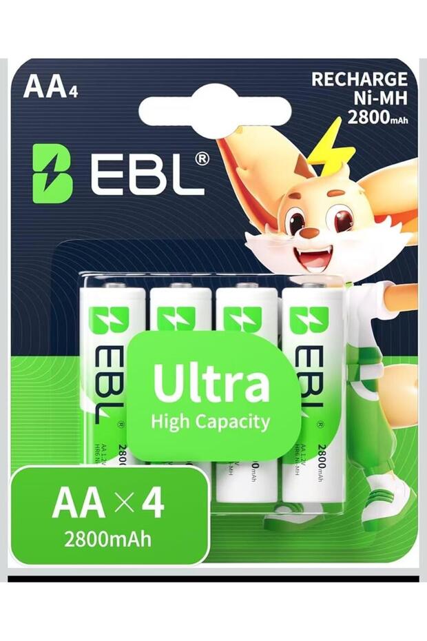 EBL 2800 Mah Nimh Kalem Pil Aa 4'lü
