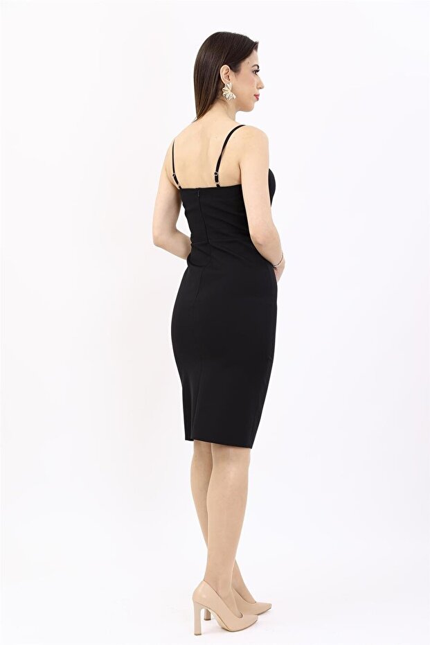 Askılı Elbise-Siyah - 9