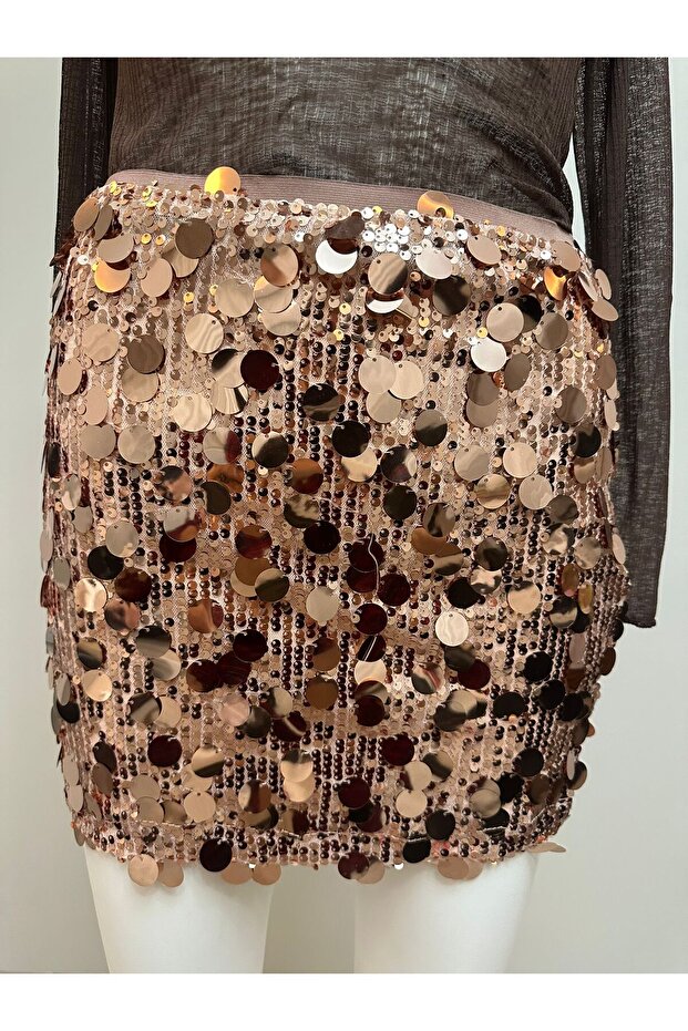 Pullu Payetli Etek - 2