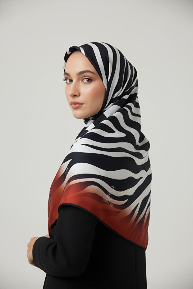 حمار وحشي منقوشة الطباعة الرقمية وشاح رايون - 2