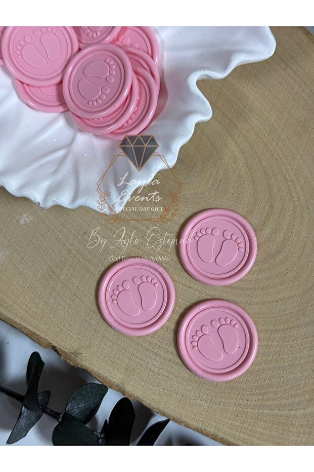 Ready-Made Wax Seal 25 Pieces -Pink -Foot