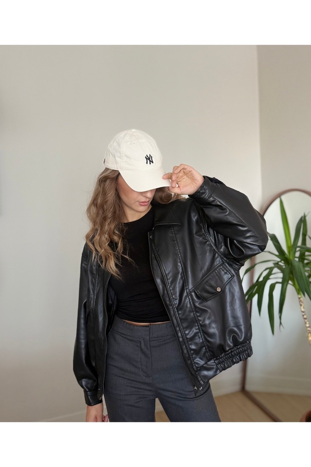 Deri Bomber Ceket - 1