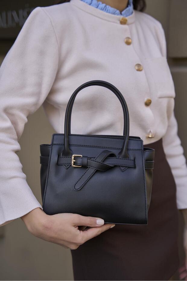 Women's Mini Belt Detailed Elegant Hand and Shoulder Use Bag Model
