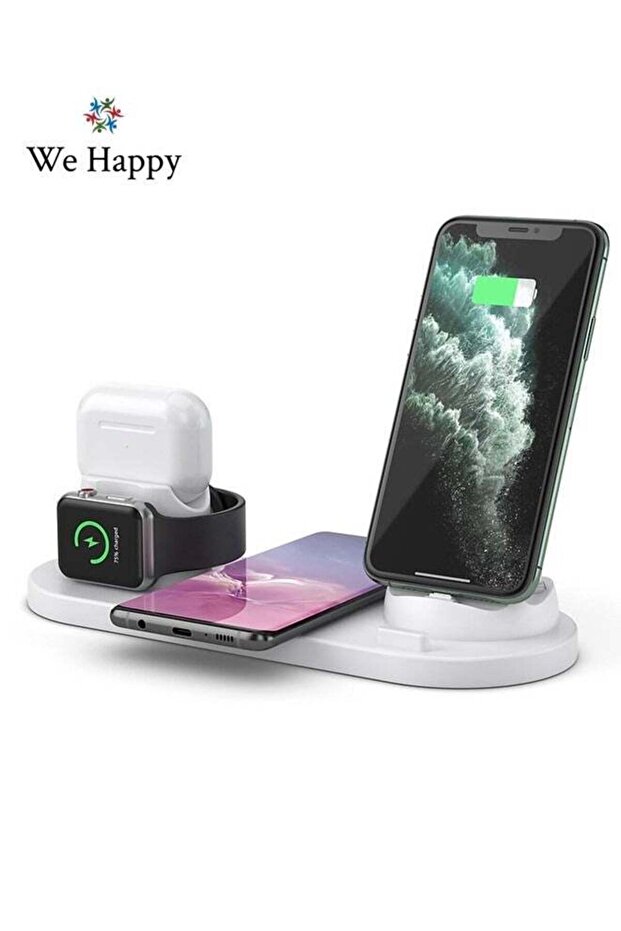 6-in-1 Wireless Charging Station, Multi-Function Fast Charger Stand for Smartphone, Watch,