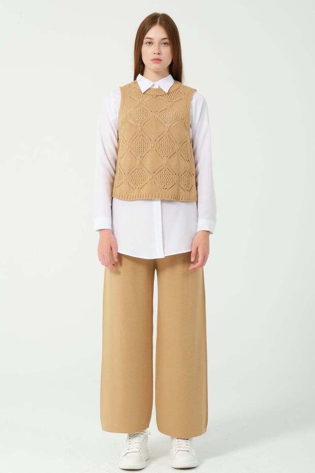 Hatunatila Knitted Knitwear Double Set 5050 Mink