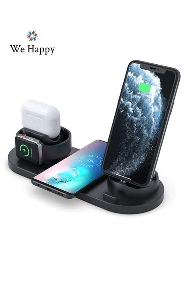 6-in-1 Wireless Charging Station - Multi-Function Fast Charger Stand for Mobile, Watch, Air