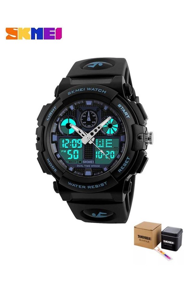Sports Wrist Watch Dual Analog-Digital LED 50M Waterproof