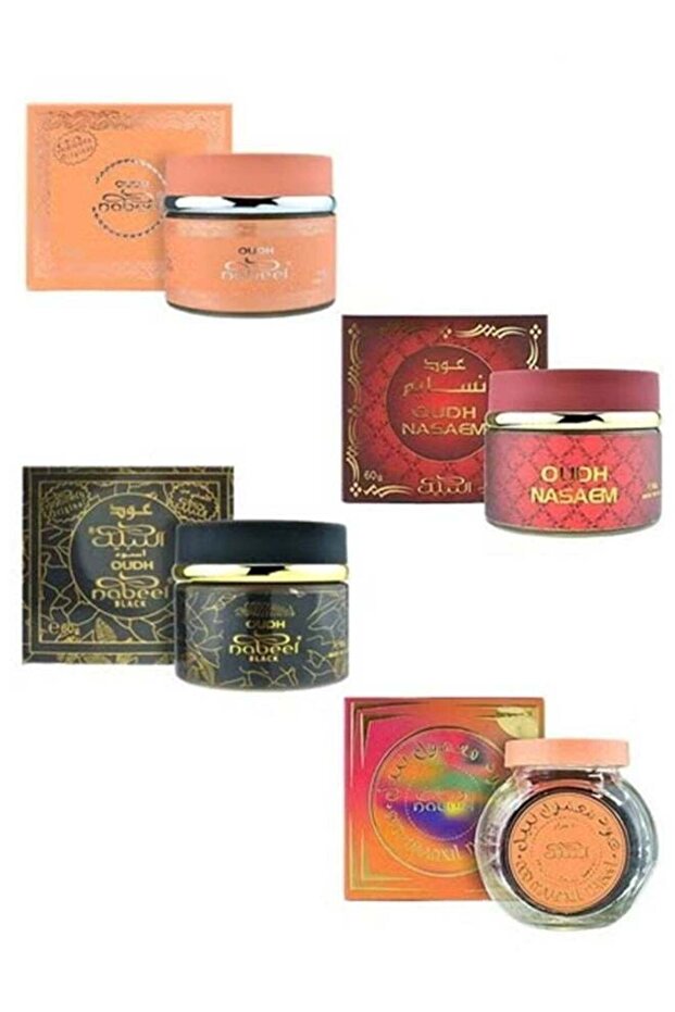 Pack of 4 Ultimate Oudh Bakhoor Collection (Nasaem, Black, Nabeel, Mamul)