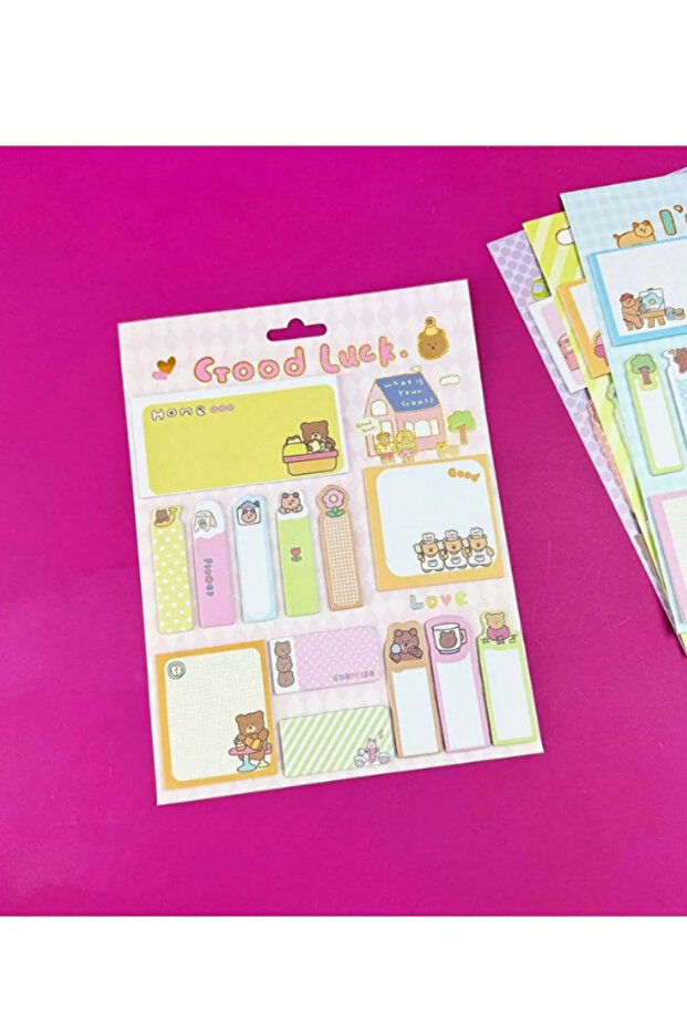 مجموعة ملصقات لاصقة بتصميم دب لطيف - 1