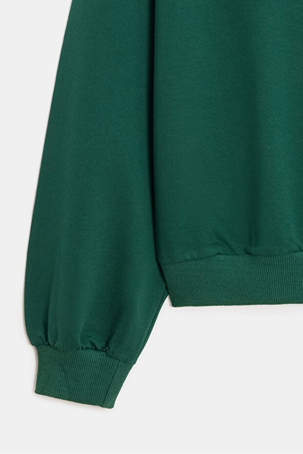 Kadın Oversize Kapüşonlu Basic Hoodie Sweatshirt - 3