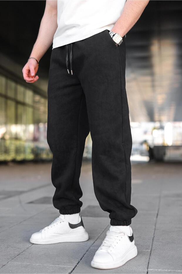 Black Batik Patterned Jogger Sweatpants E6582 - 1