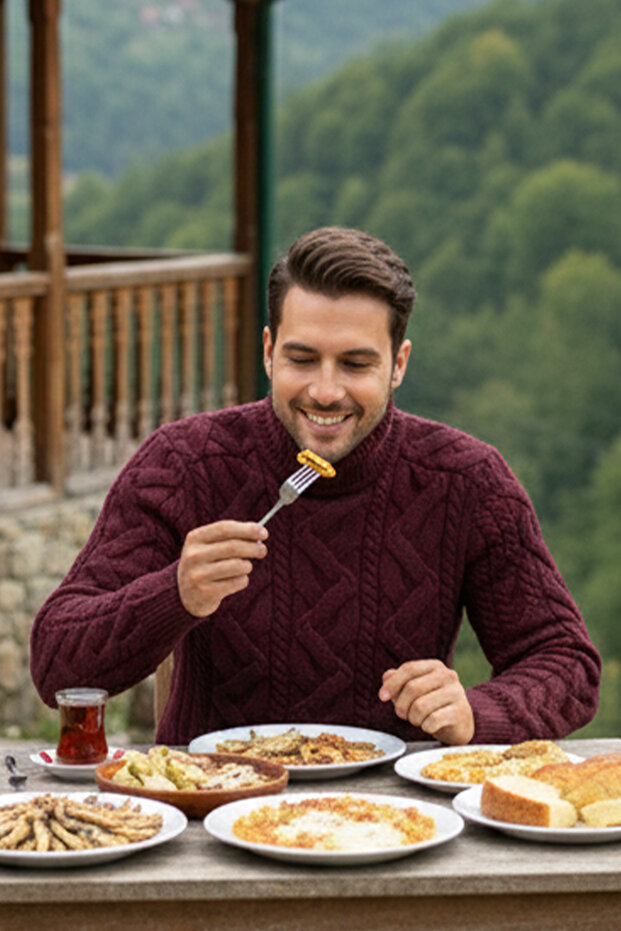 Erkek Balıkçı Yaka Kalın Kazak - 3