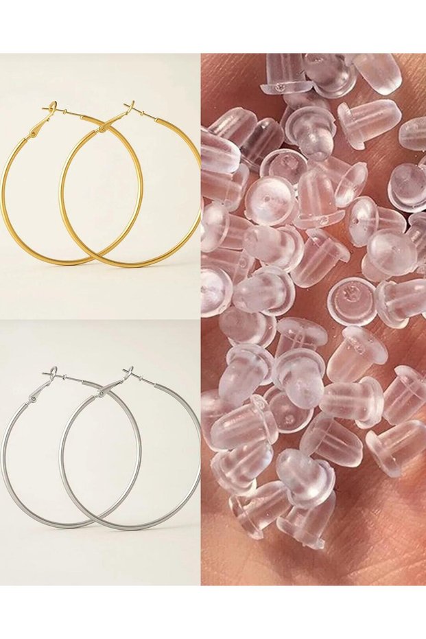 3-Piece Product Set: Gold and Silver Women's Earrings | 200 Pieces of Pistons