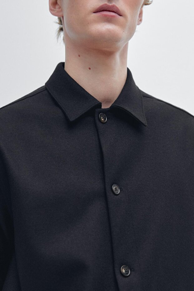 Overshirt with pockets, 100% wool - 4