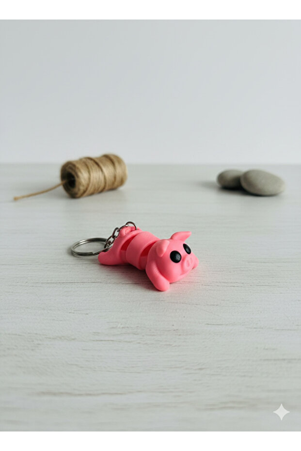 سلسلة مفاتيح على شكل خنزير متحرك - 4