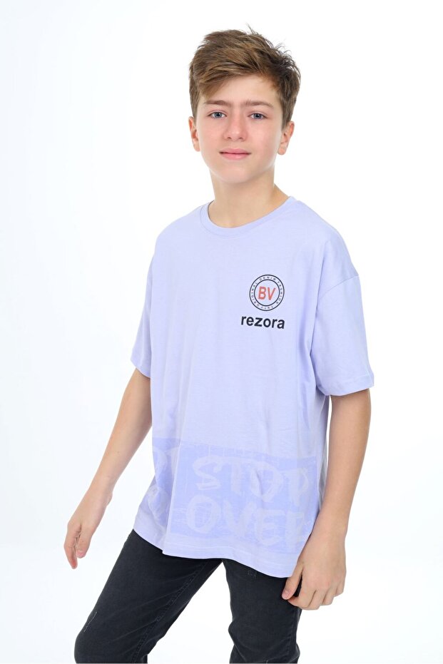 Boy's Printed Crew Neck Short Sleeve T-Shirt