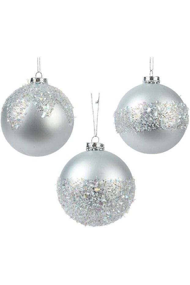 زينة جبلية مقاومة للكسر فضية شفافة 10 سم - 1