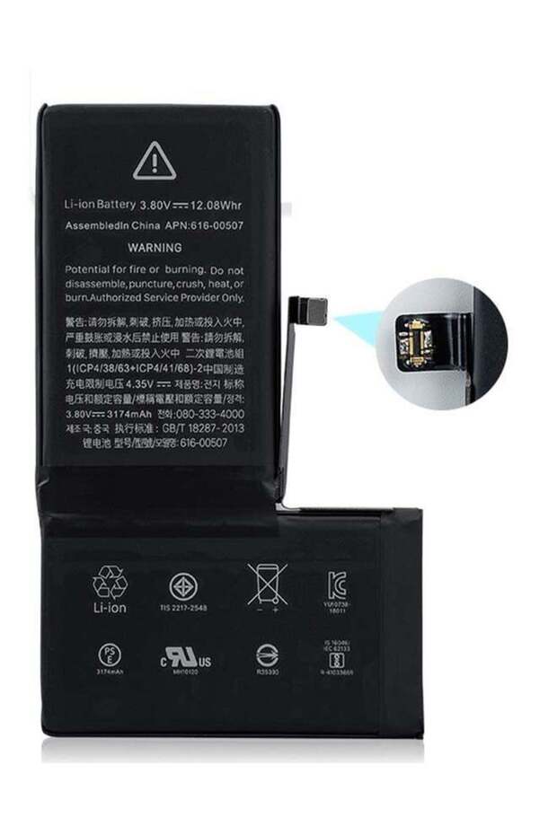 3174.0 mAh Replacement Battery for Apple iPhone Xs Max - High Capacity Black Battery