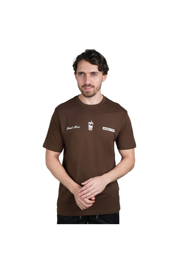 Men's Slim Fit Cotton Jersey Message Print Tee