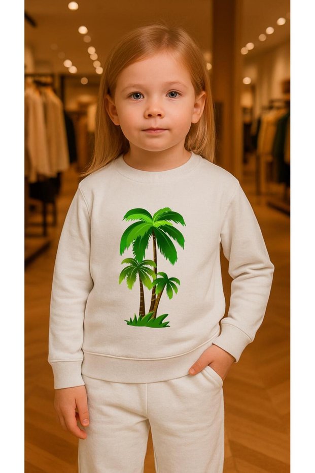 Children's Suit Sweatshirt Palmi̇e B Printed Girls Boys Crew Neck3 4-5-6-7-8-9-10-11-12Years