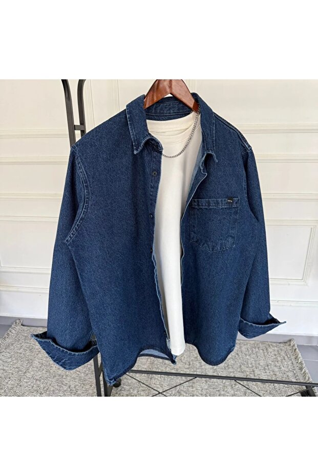 سترة الدنيم كبيرة الحجم - 3