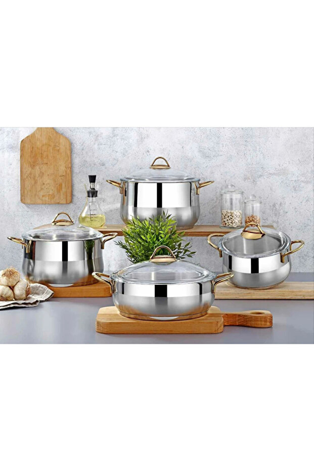 8 Pcs Çelik Tencere ALTIN Kulp - 1
