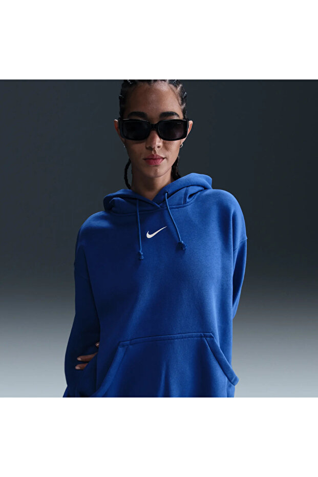 Phoenix Oversized Pullover Hoodie In Blue - 1