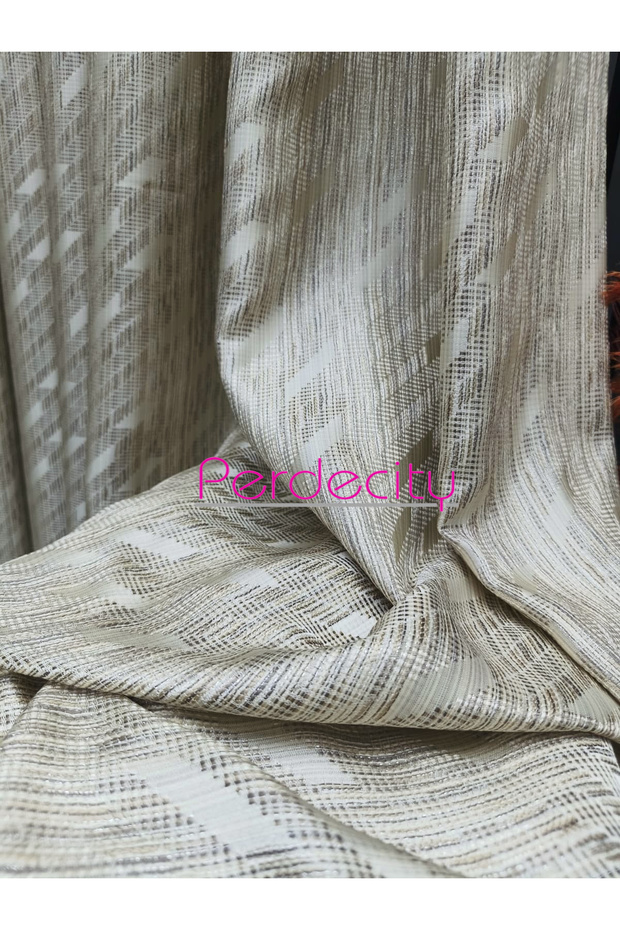Basra Pattern Glittery Elegant Background Curtain Each 1X3 Suitable for Rooms with Frequent Pleats No Ironing Required (Single Panel) - 7