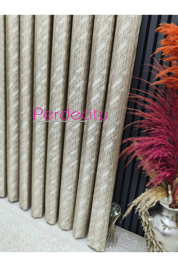 Basra Pattern Glittery Elegant Background Curtain Each 1X3 Suitable for Rooms with Frequent Pleats No Ironing Required (Single Panel) - 4