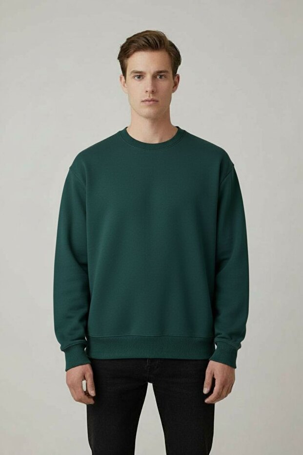 3'lü Paket Basic Bisiklet Yaka Relaxed Regular Sweatshirt - 5