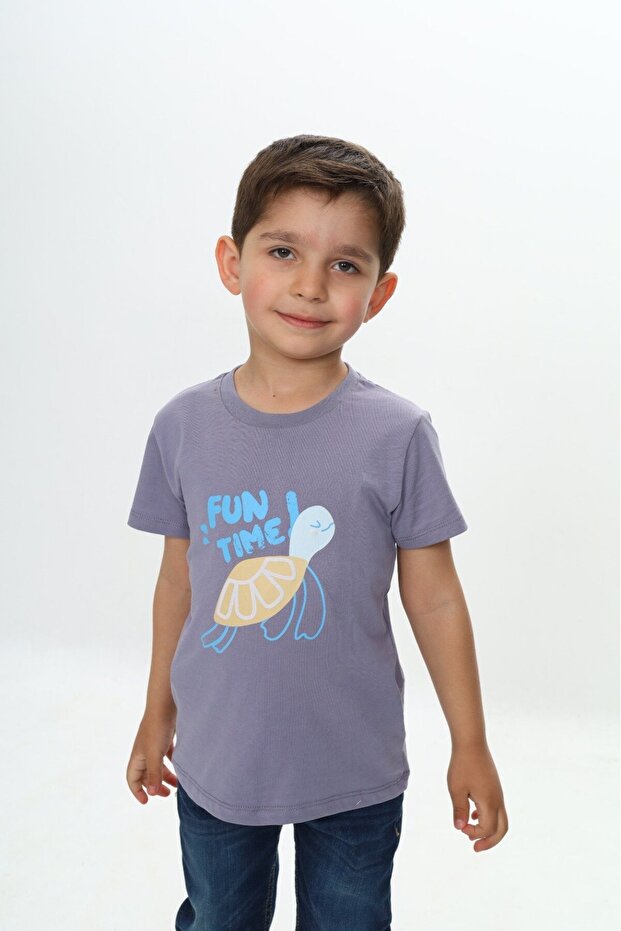 Boy's Printed Crew Neck Short Sleeve T-Shirt