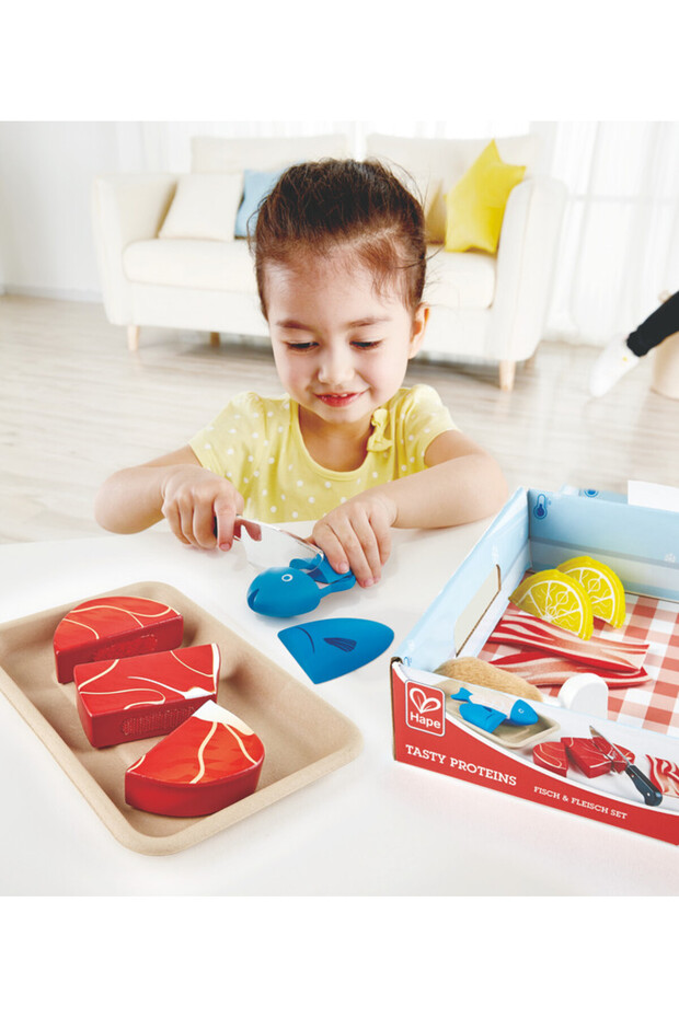 Tasty Proteins Set Wooden Pretend Play Food Set - 4