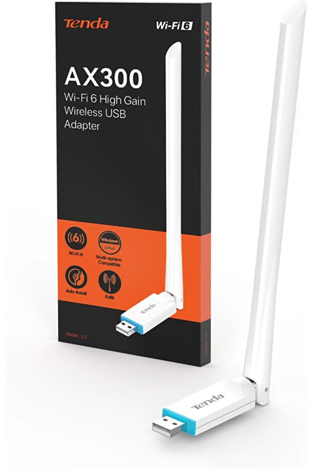 U2 AX300 Wi-Fi 6 Kablosuz USB Adaptörü - 1