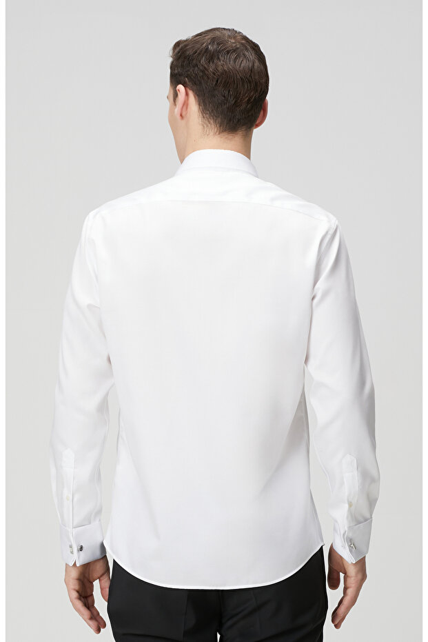 Non-Iron Beyaz Smokin Gömlek - 5