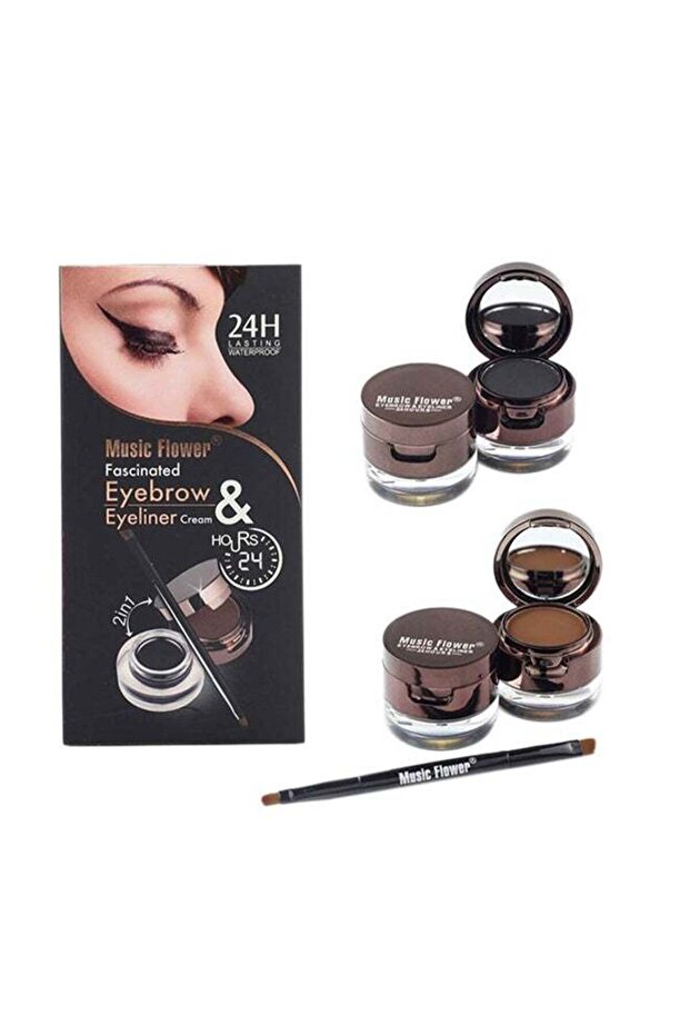 Waterproof Eyebrow Tattoo And Eyeliner Set Brown