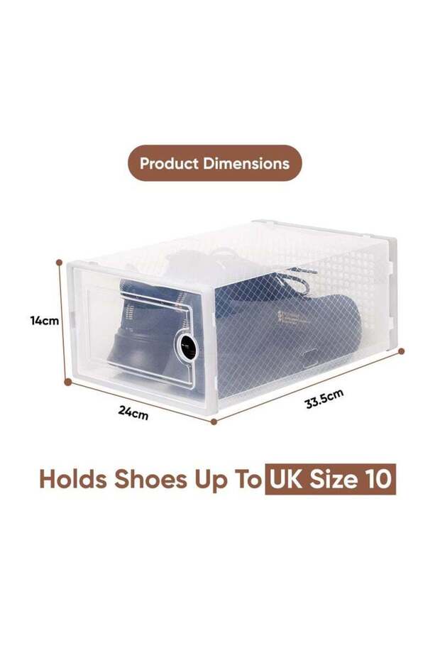 12 Pack Plastic Stackable Shoe Box Foldable Display Box Container - 2