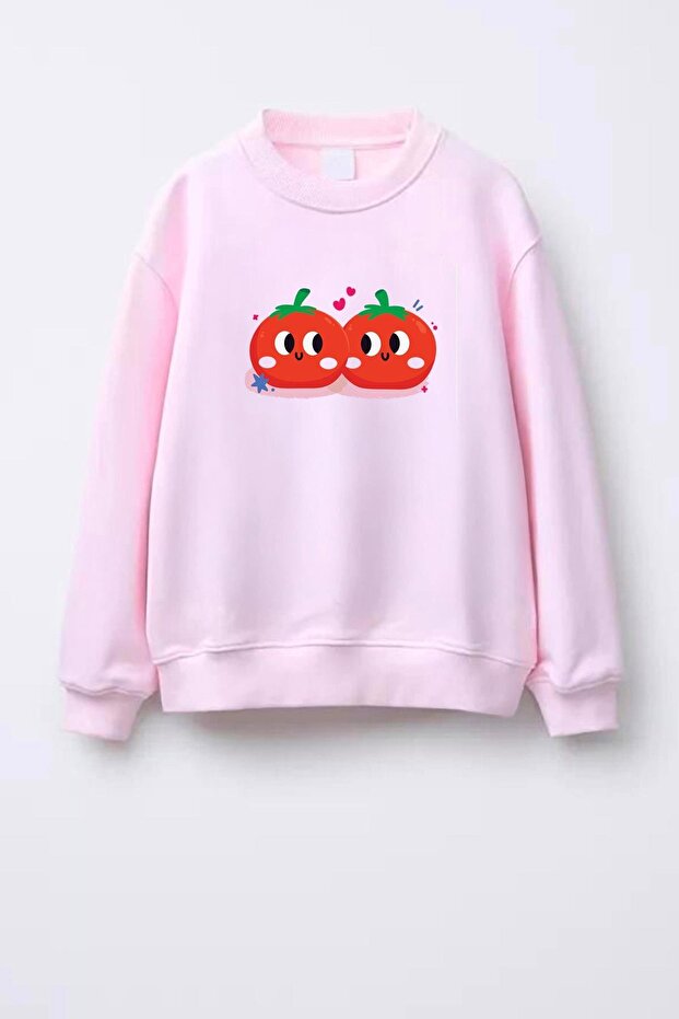 Girl's Printed 3 Thread Fabric Cotton Sweatshirt