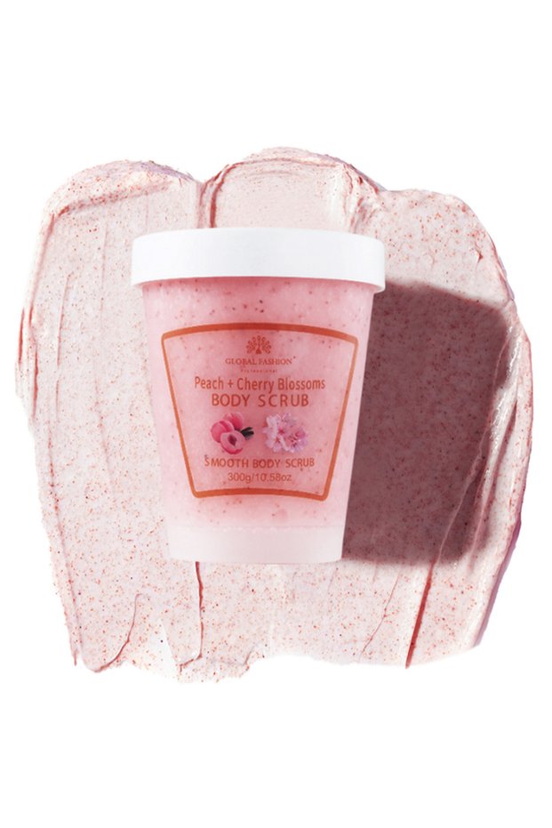 Smooth Body Scrub 300g – Peach & Cherry Blossoms, Exfoliating, Moisturizing, Brightening Skin