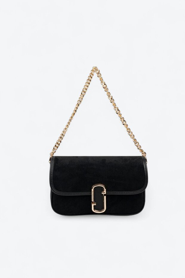Black - Black Suede Women's Shoulder Bag Sp1171