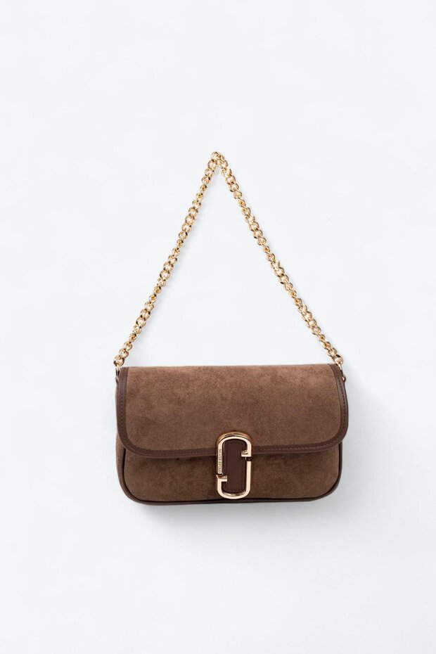 Brown - Brown Suede Women's Shoulder Bag Sp1171